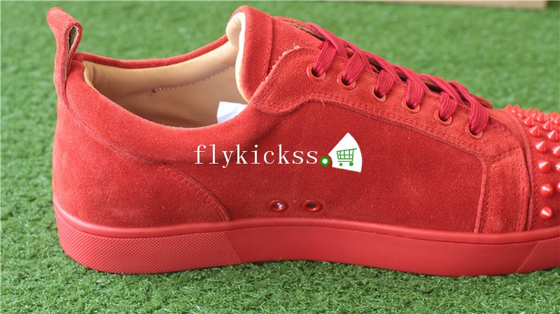 Super High End Christian Louboutin Flat Sneaker Low Top Red With Receipt